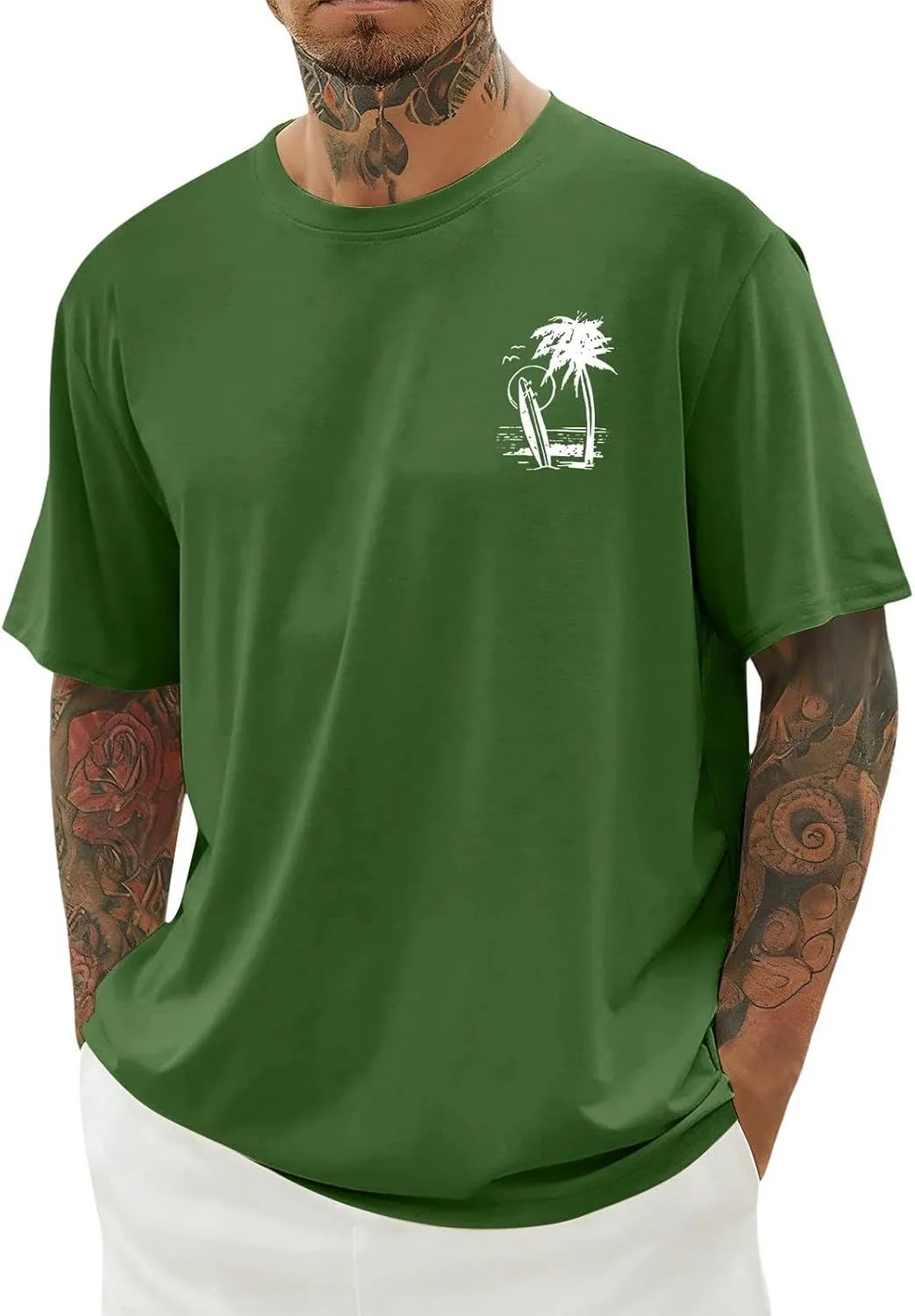 

Футболка мужская с принтом кокосовой пальмы, лето 2026, короткий рукав