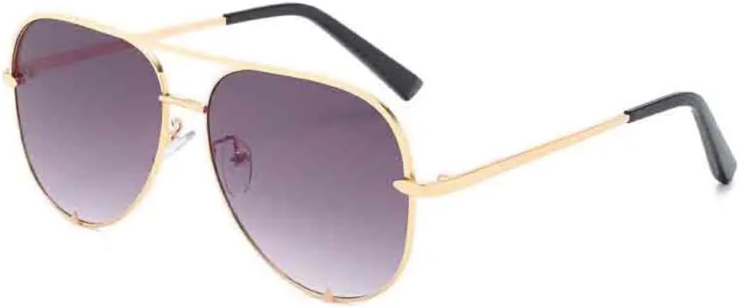 

Солнцезащитные очки с защитой UV400 | Круглая оправа, металлические петли | Для женщин и мужчин, для занятий спортом на открытом воздухе и вождения DSVIGF, Gold Gradient Gray