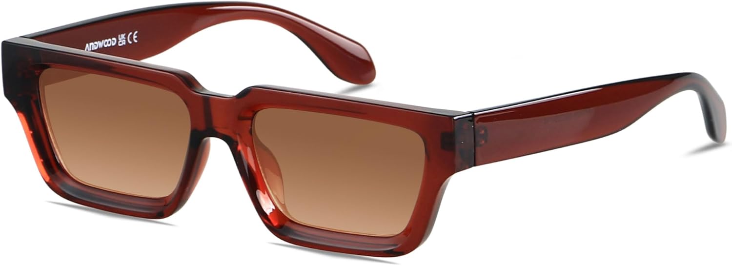 

Солнцезащитные очки ANDWOOD в толстой прямоугольной оправе для мужчин и женщин, массивные ретро-очки, простые дизайнерские прямоугольные солнцезащитные очки, Brown | Brown Grading