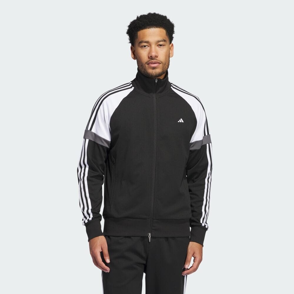 

Куртка Adidas Twist knit color block full zip retro track jacket, черный