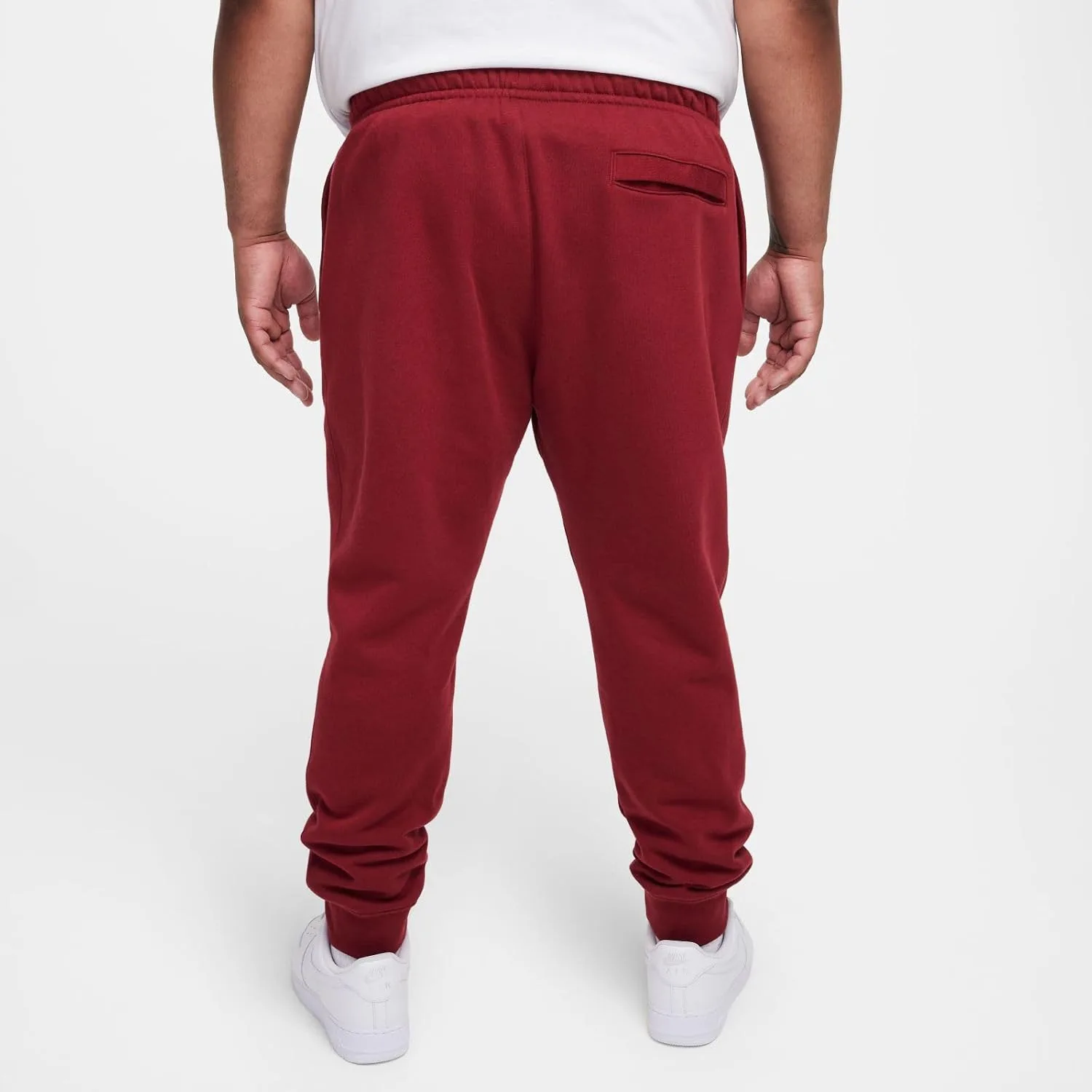 Мужские спортивные брюки Nike Sportswear Club из флиса с зауженными штанинами, красно-белый — фото 2