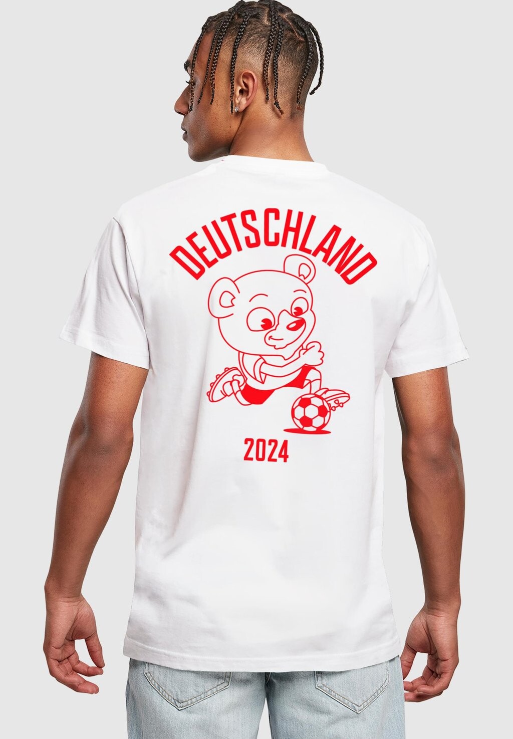 

Футболка с принтом SOLID FOOTBALL BEAR Mister Tee, белый