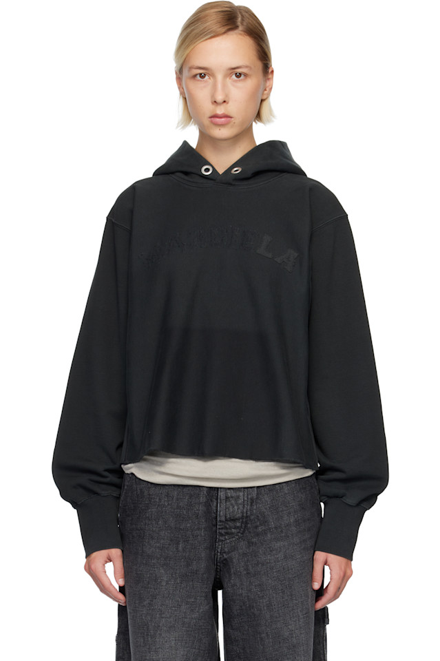 

Maison Margiela Худи с черным логотипом, Черный, Maison Margiela Худи с черным логотипом