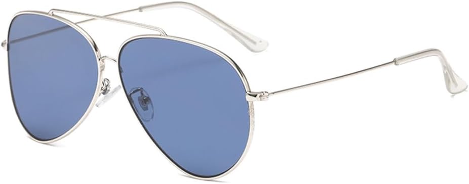 

Очки LVTFCO с вогнутой металлической оправой, модные солнцезащитные очки для мужчин и женщин, очки для вождения с защитой от УФ-излучения, очки с двойной оправой, Gold Blue