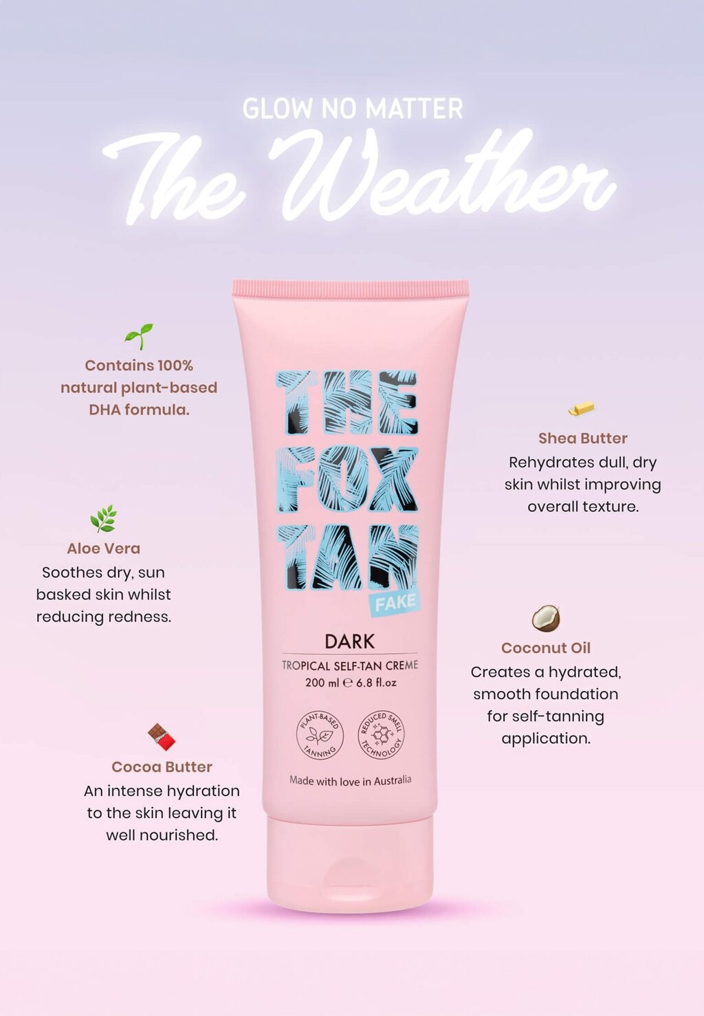 

Автозагар DARK TROPICAL SELF-TAN CRÈME The Fox Tan, бежевый