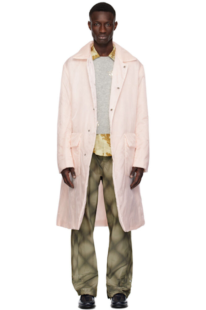 

Розовый свободный крой Mac Coat Dries Van Noten