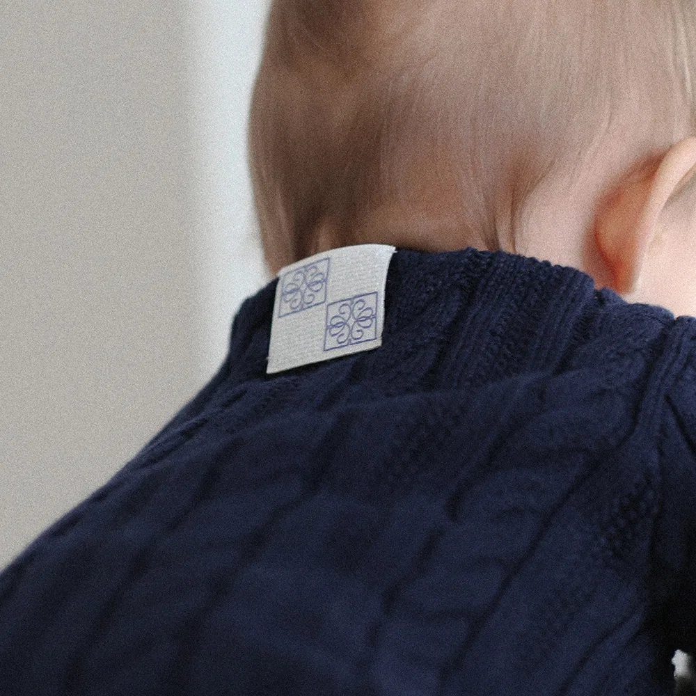 Детский вязаный боди Baby Cable тёмно-синий от Theloha — фото 2