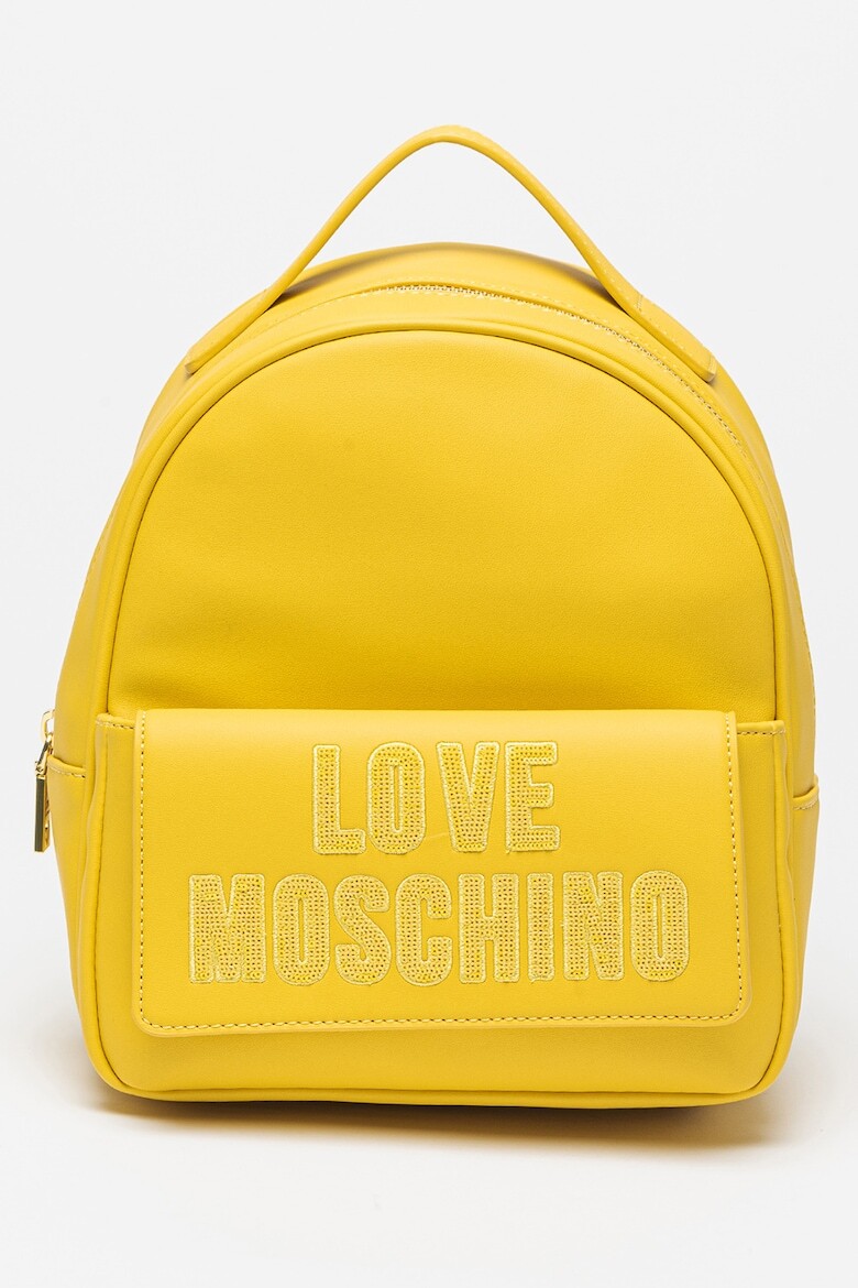 

Рюкзак из экокожи с пайетками Love Moschino, желтый