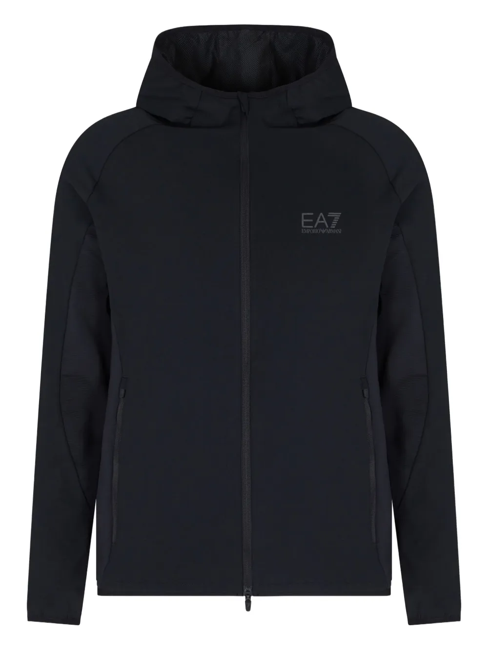 

Худи на молнии с логотипом Ea7 Emporio Armani, черный
