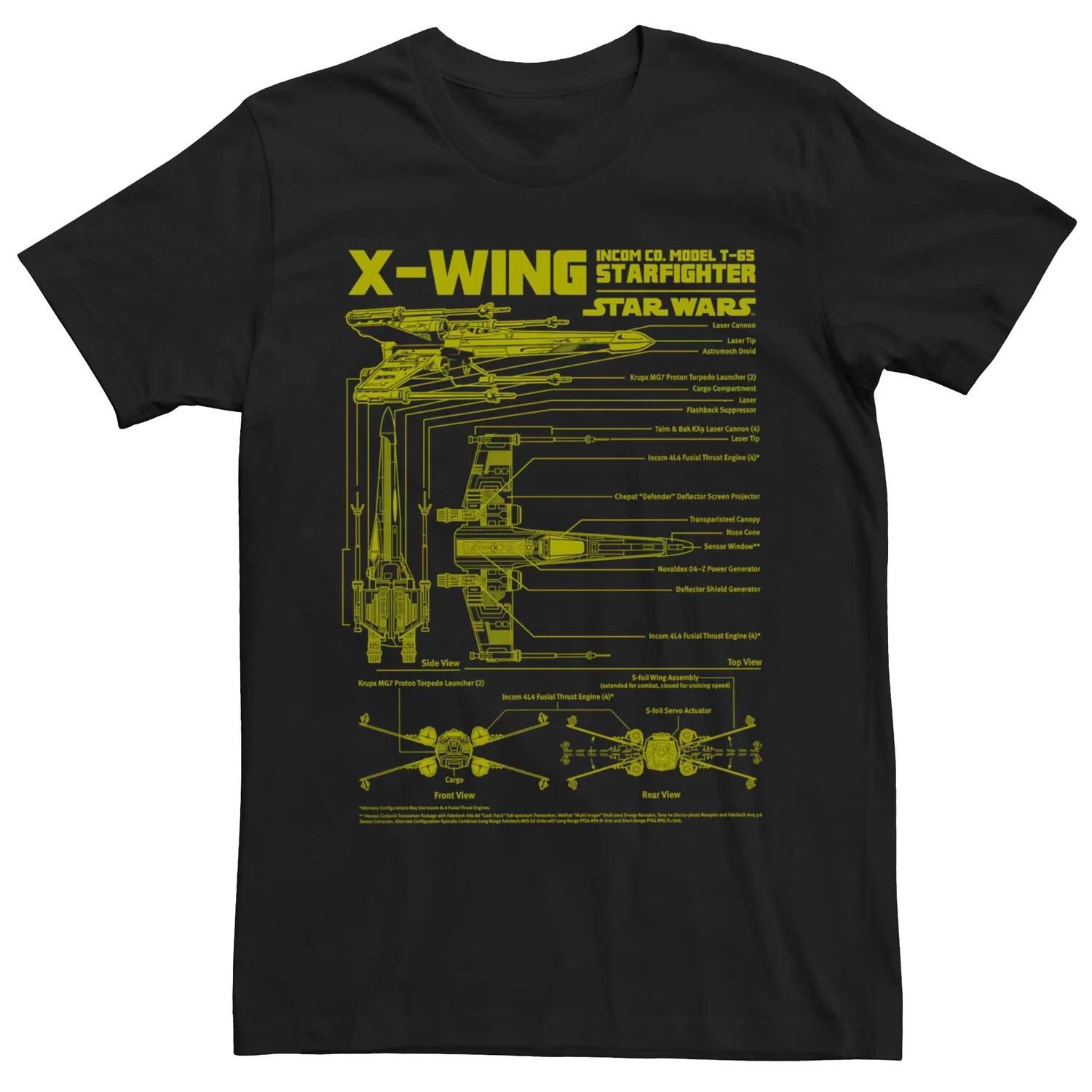 

Мужская футболка Star Wars X-Wing Schematics Licensed Character