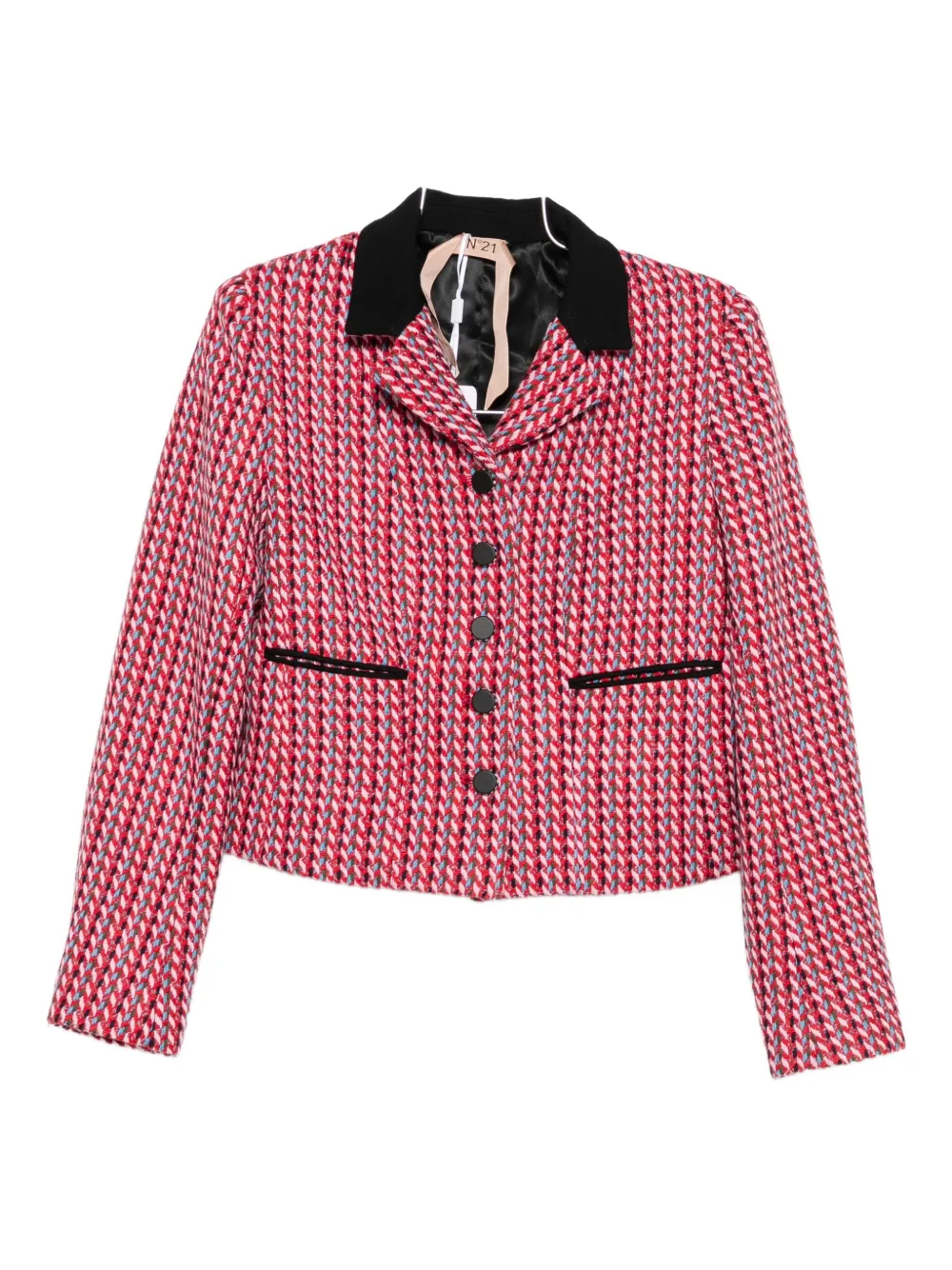 

Твидовый жакет с лацканами Nº21, розовый