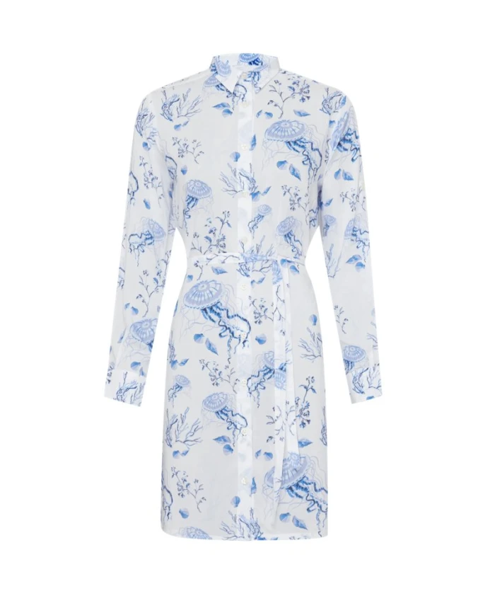 

Платье-Рубашка из вискозы с изображением Медузы и ракушек для женщин Vilebrequin, мультиколор