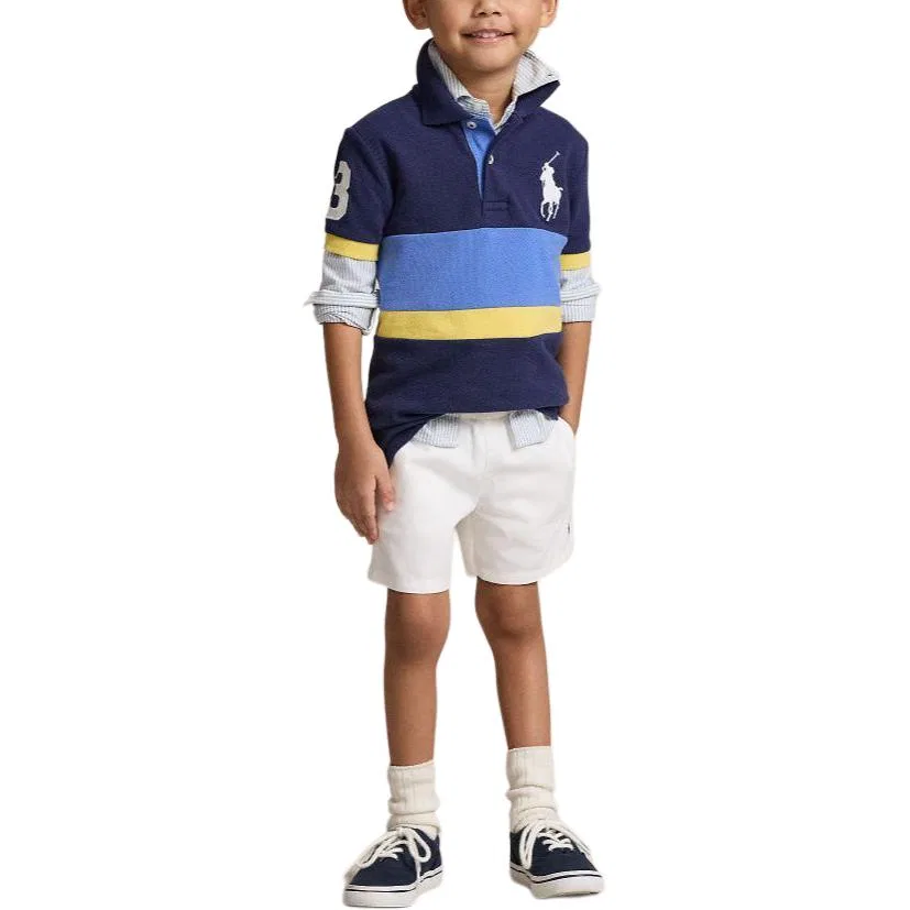 Футболка Polo Ralph Lauren темно-синяя детская — фото 4