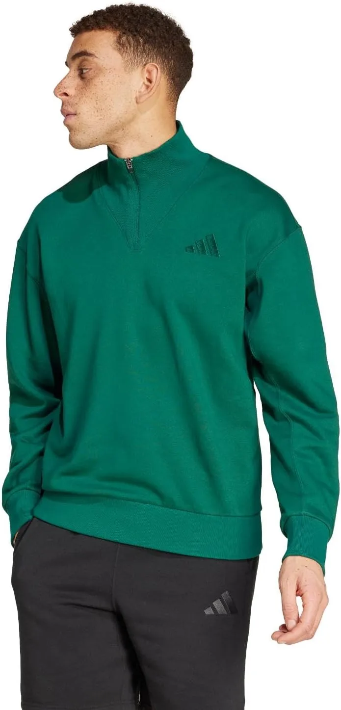 

Толстовка adidas All Season Quarter Zip Casual — зеленая