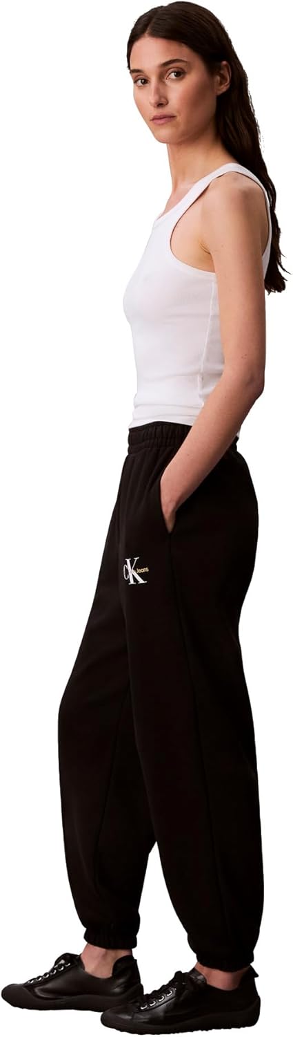 Женские спортивные брюки Calvin Klein с монограммой и логотипом, Black — фото 2