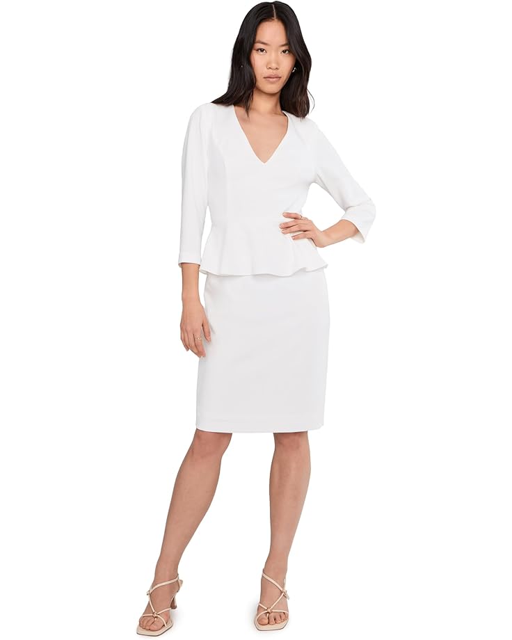 

Женское короткое платье с плиссированной баской Adrianna Papell Crepe Peplum, Ivory