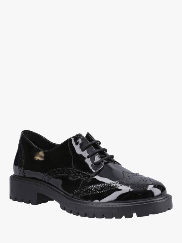 Детские школьные туфли Athena Senior из лаковой кожи Hush Puppies, Black — фото 2