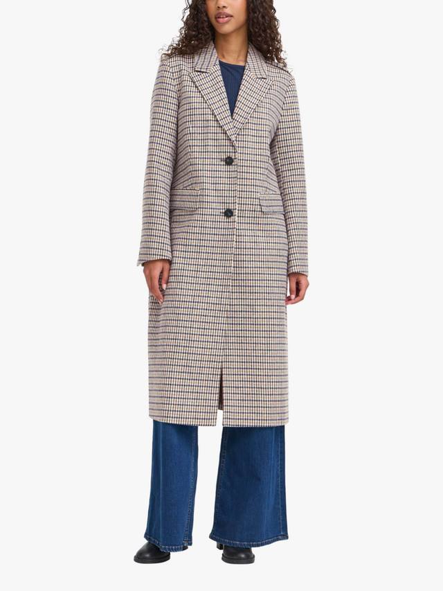 

Пальто с клеткой от Emmalu ICHI, Dark Navy/Multi