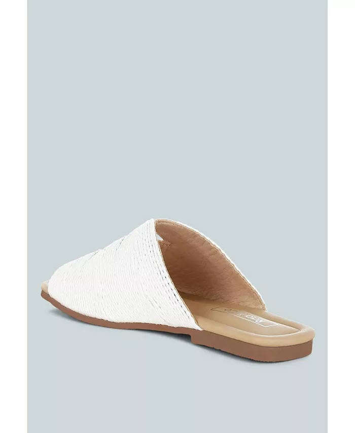 Женские балетки Daisy Doe с квадратным носком из рафии Rag & Co, белый — фото 3