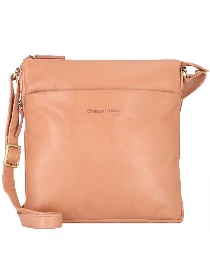 

Сумка через плечо из натуральной кожи, 28 см, цвет фламинго Greenland Nature