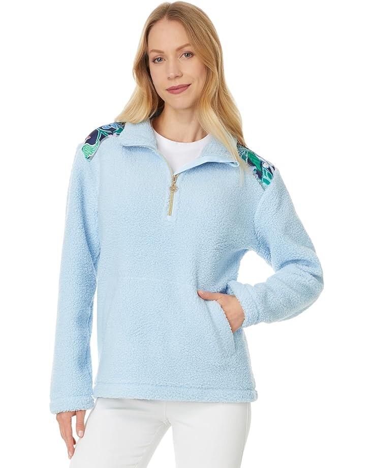 

Свитер Lilly Pulitzer Wallen Sherpa 1/2 Zip, цвет Bonaire Blue