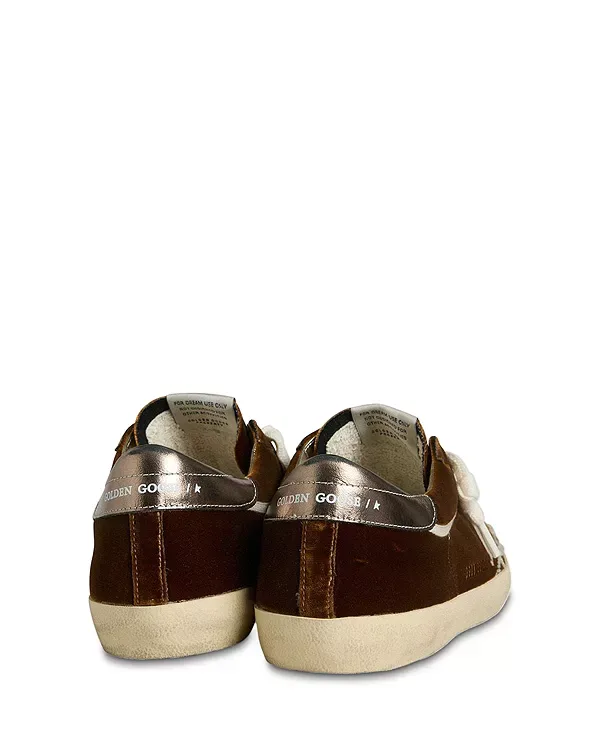 Суперзвездные бархатные кроссовки Golden Goose, Cognac — фото 3