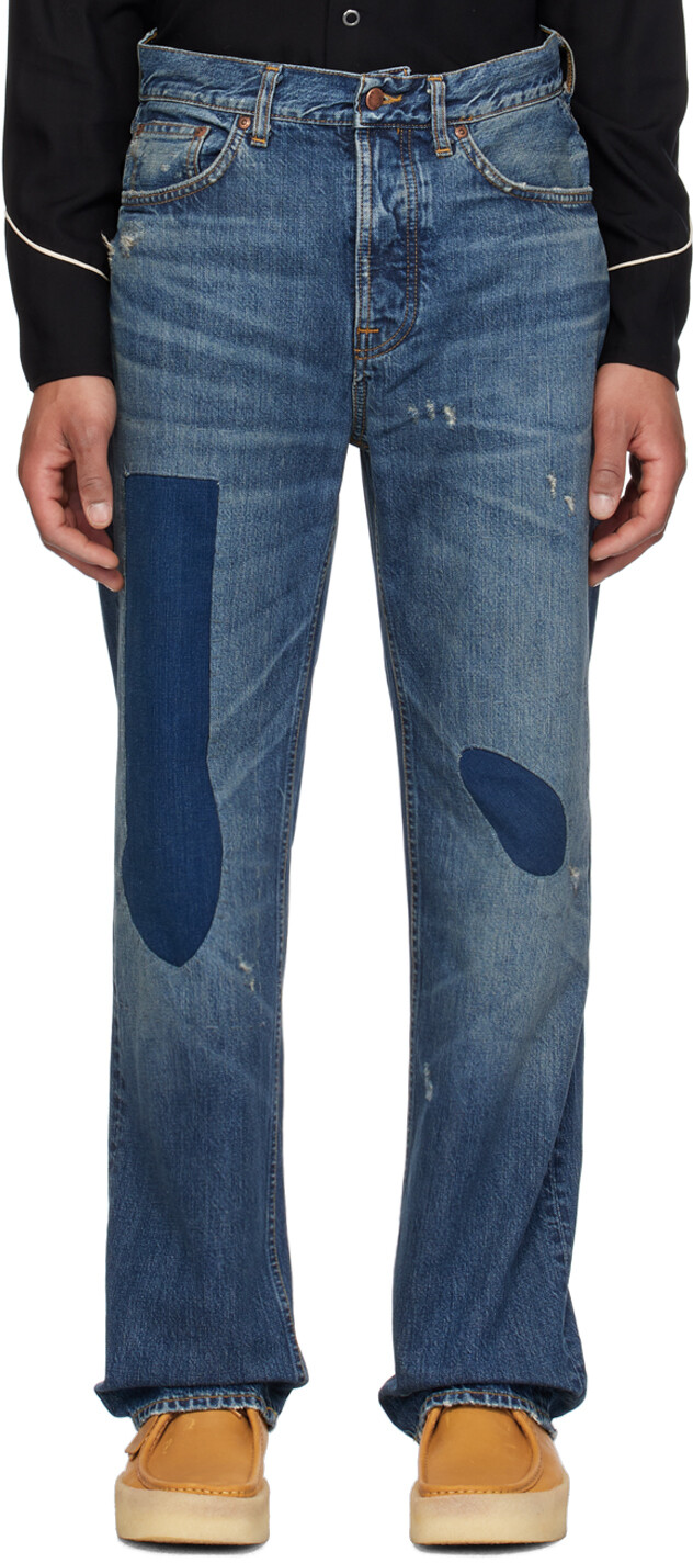 

Синие джинсы Tuff Tony Nudie Jeans, Patch work