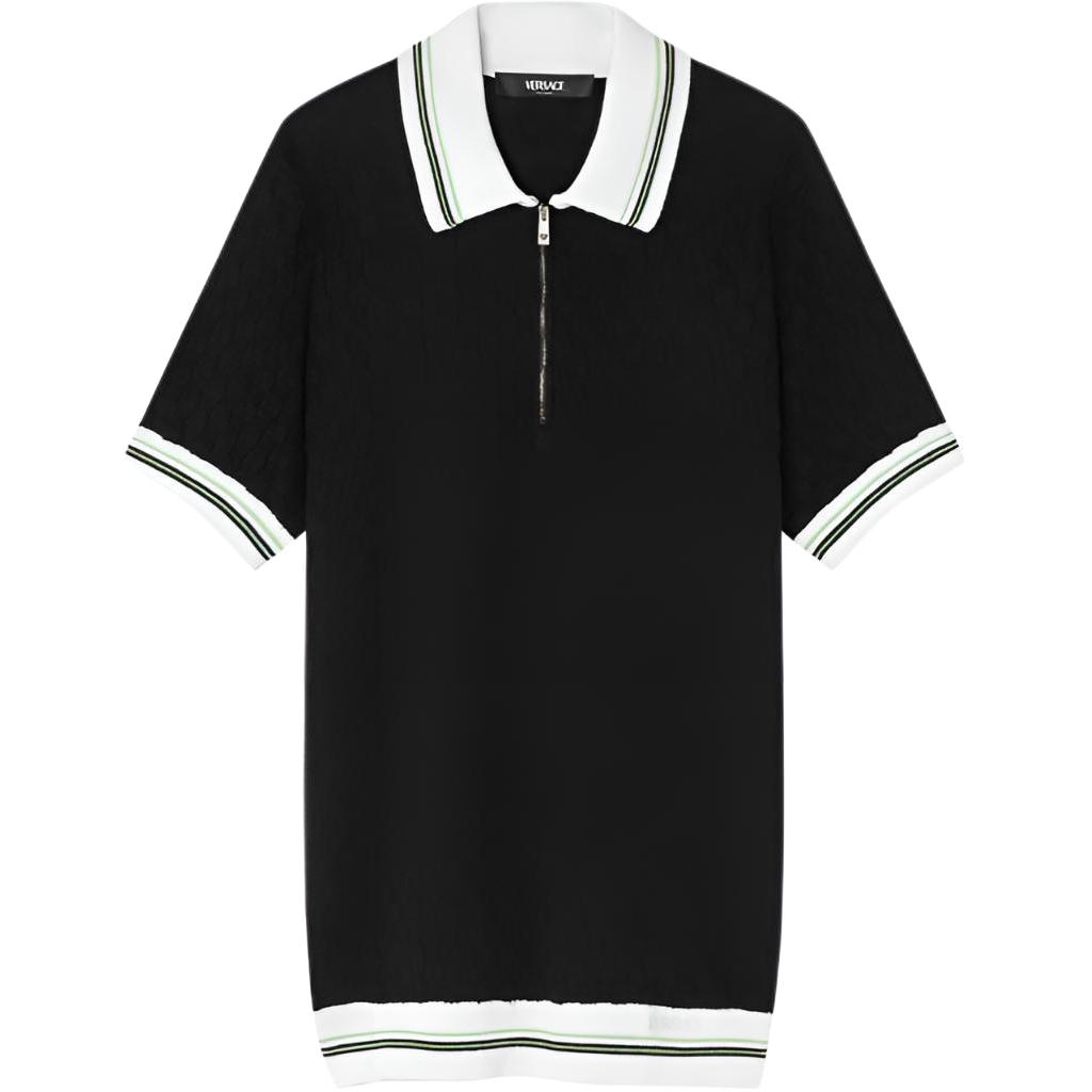 

Поло с застежкой-молнией спереди VERSACE, черный