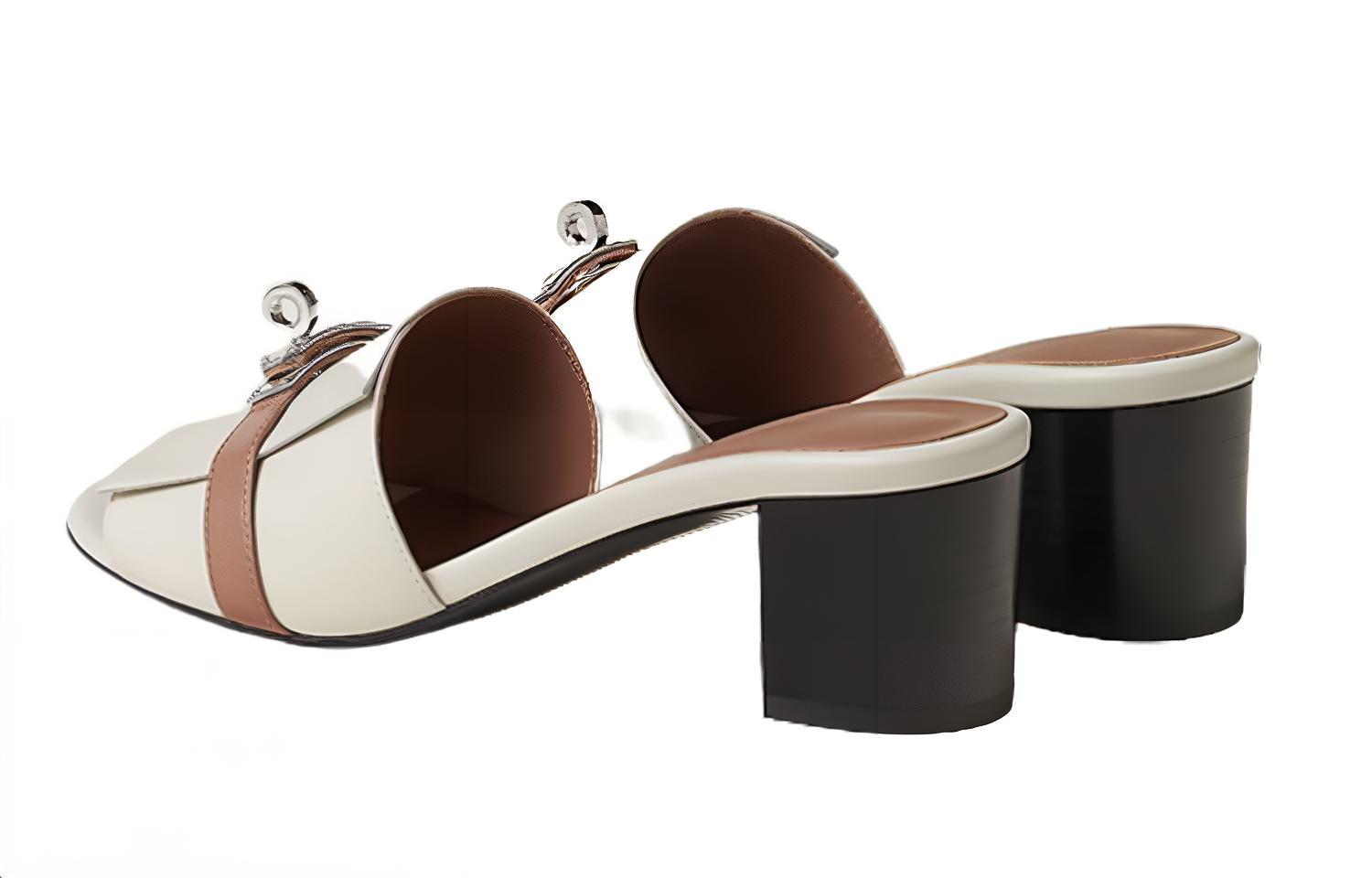 Сланцы Gigi Slide женские бежевые HERMES — фото 4