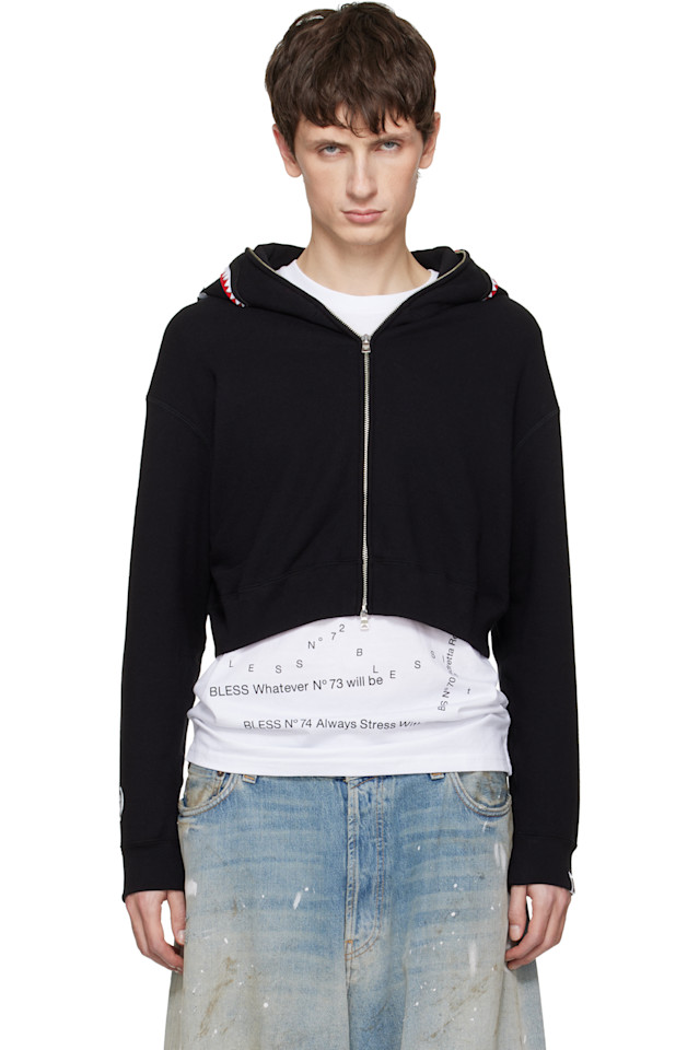 

Укороченная толстовка на молнии с принтом акулы Bape, черный