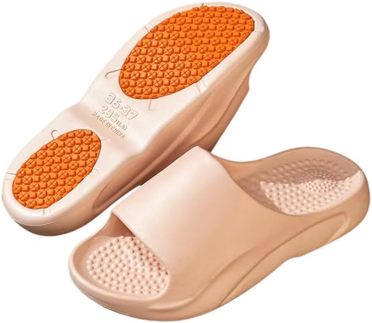 

Домашние и туалетные тапочки DMMWCX с противоскользящей подошвой для женщин, плоский каблук, массажная мягкая подошва, пляжные шлепанцы, розовый