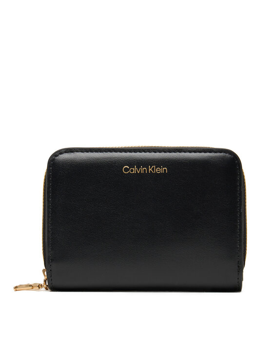 

Маленький женский кошелек Ck Medium Flap Zip Around LV04F1075G Calvin Klein, чёрный