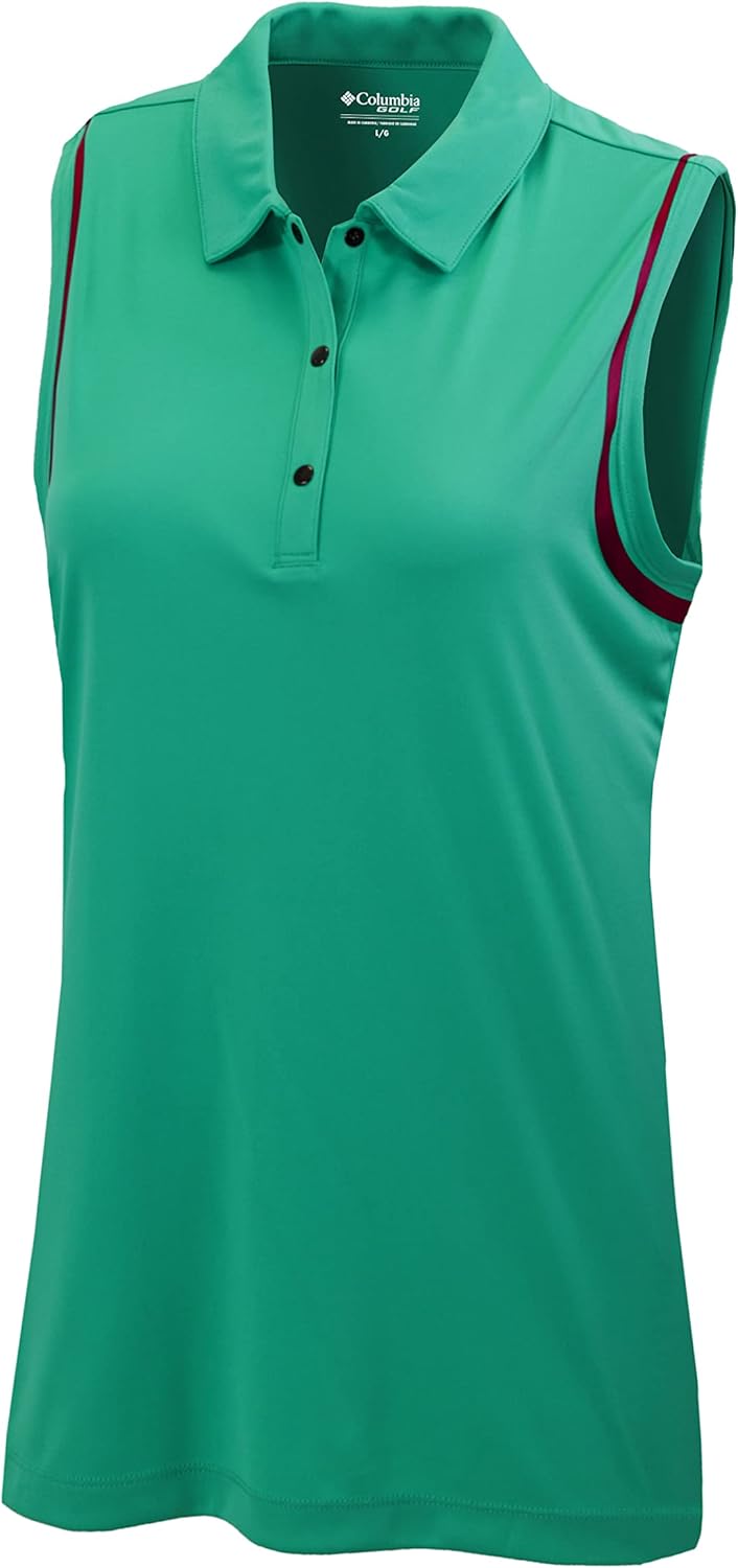 

Columbia Golf Women's Omni-Wick Bright Lights Tank, Electric Turquoise With Red Onion