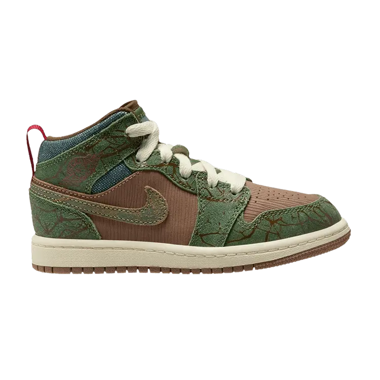 

Кроссовки Air Jordan 1 Mid PS Treeline, коричневый