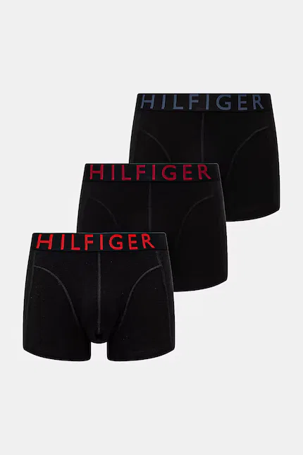 Боксеры мужские из хлопка 3 шт Tommy Hilfiger, черный
