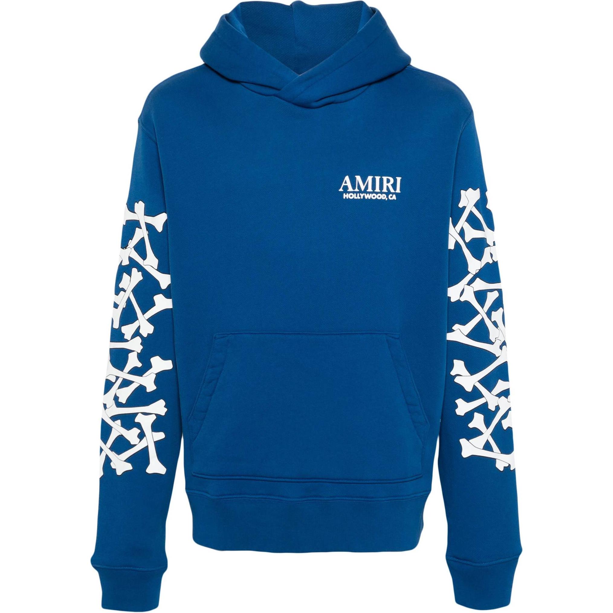 

Толстовка с капюшоном из хлопка с рельефным логотипом AMIRI, синий