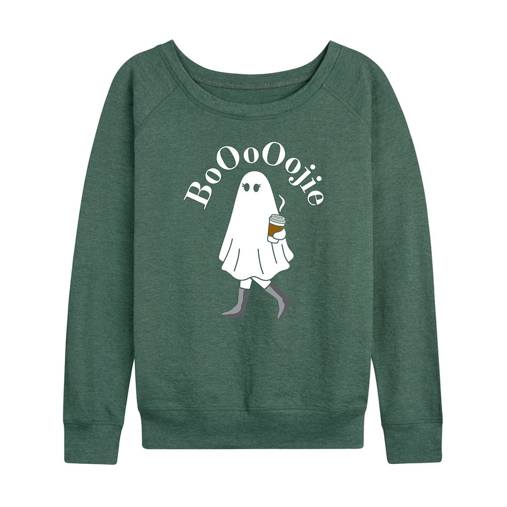 

Женский легкий свитшот из френч терри Boojie Ghost Halloween, цвет Heather Green