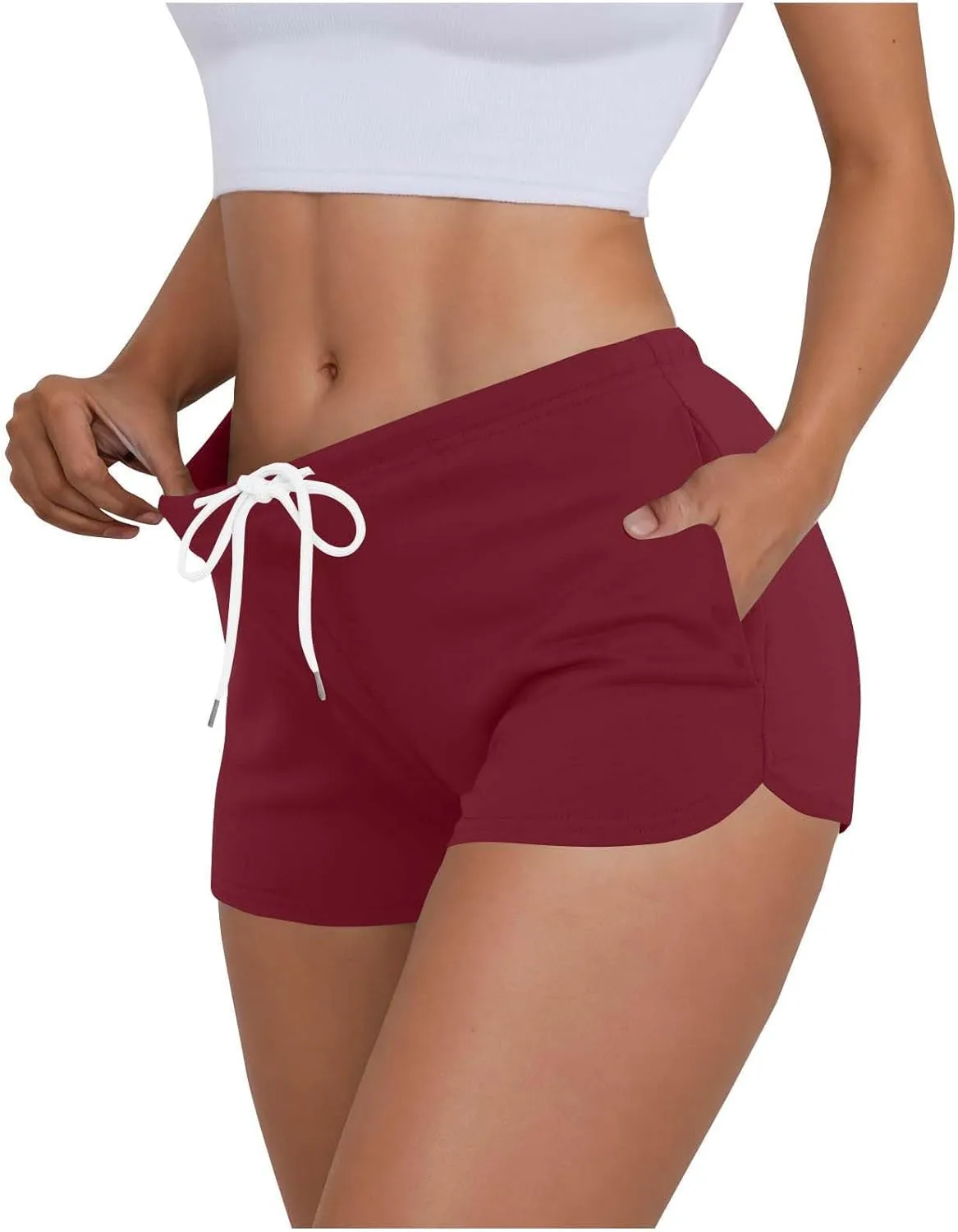 

Nathgam спортивные шорты для женщин, low rise, с drawstring, для йоги и тренировок