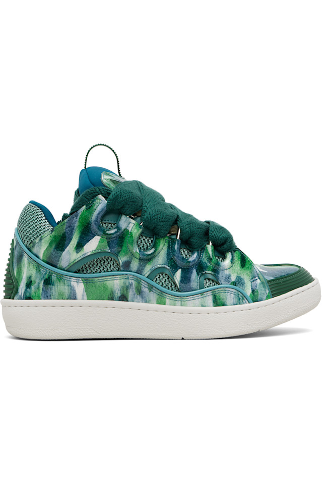 

Lanvin Зеленые кожаные кроссовки с блестками