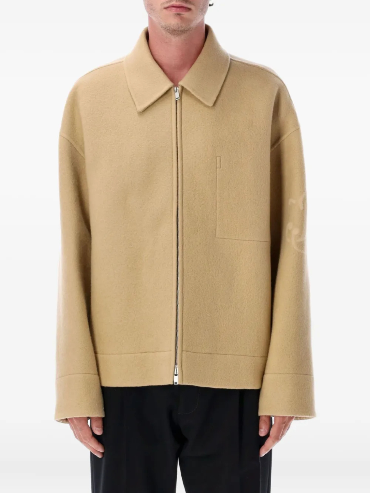 

Куртка с застежкой-молнией спереди и логотипом Jil Sander