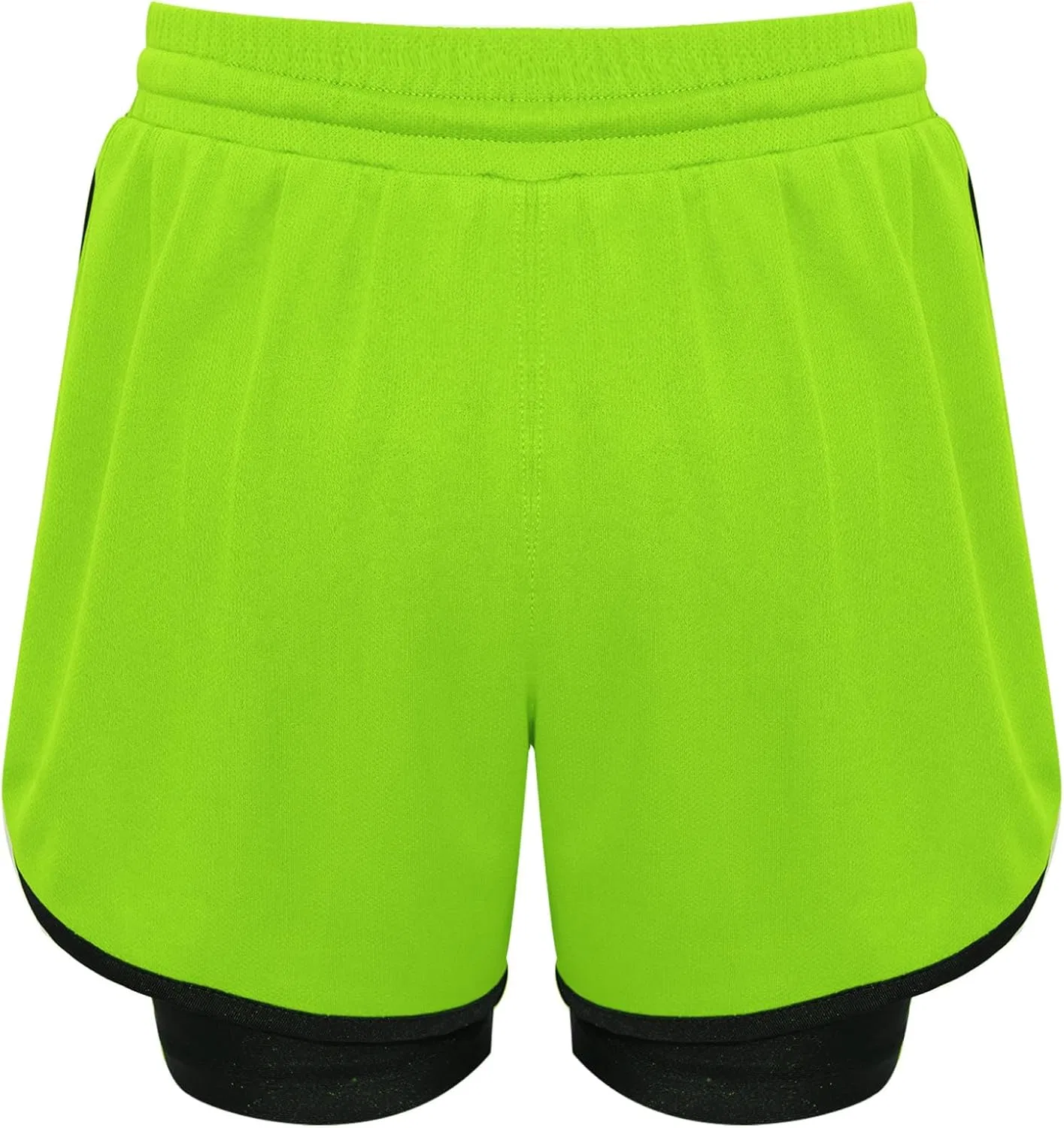 Детские шорты 2 в 1 с компрессионным слоем, Kaerm, Fluorescent Green — фото 2