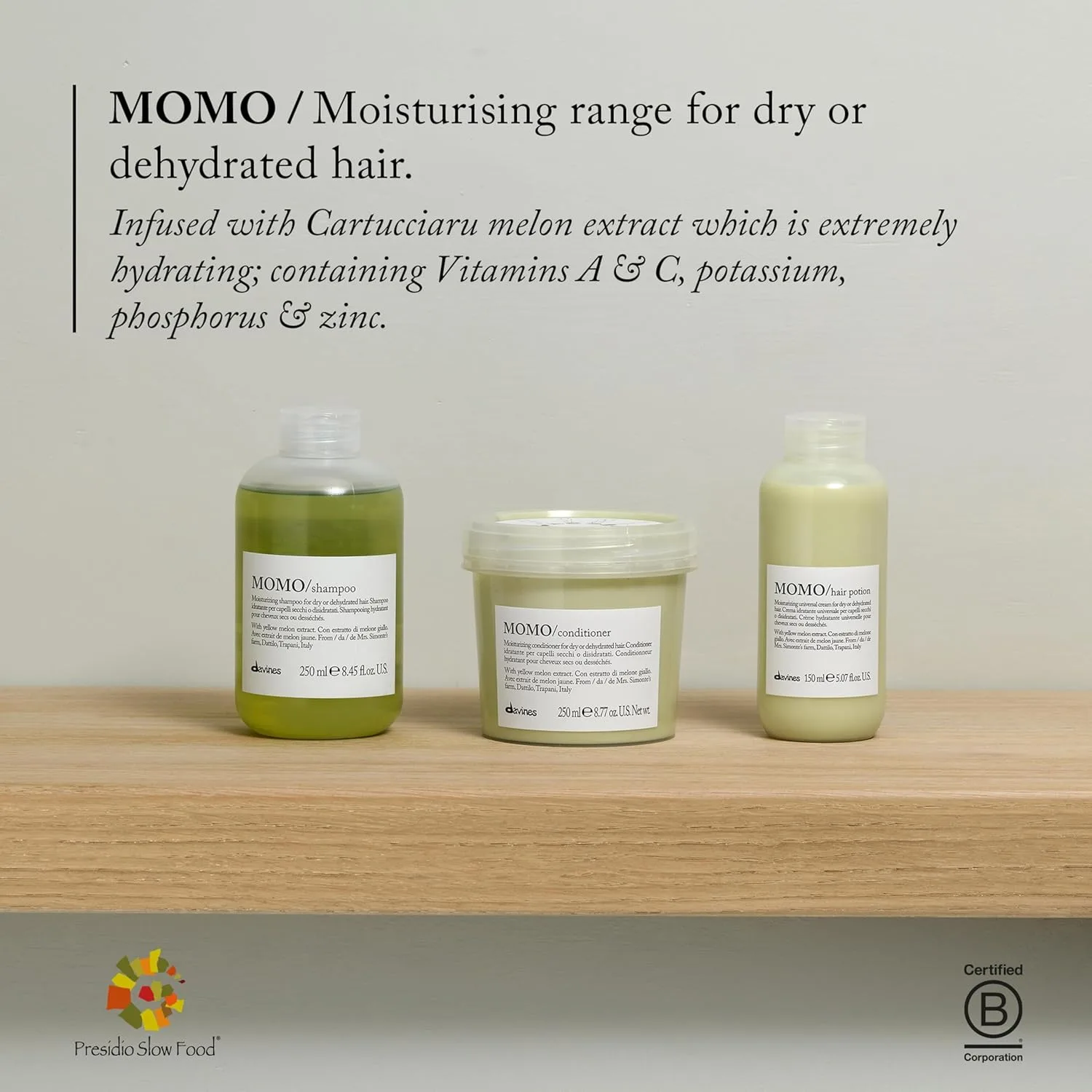 Увлажняющий шампунь и кондиционер Davines MOMO для сухих и обезвоженных волос, придающий мягкость и блеск, формула, облегчающая расчесывание. 250 мл (.) — фото 4