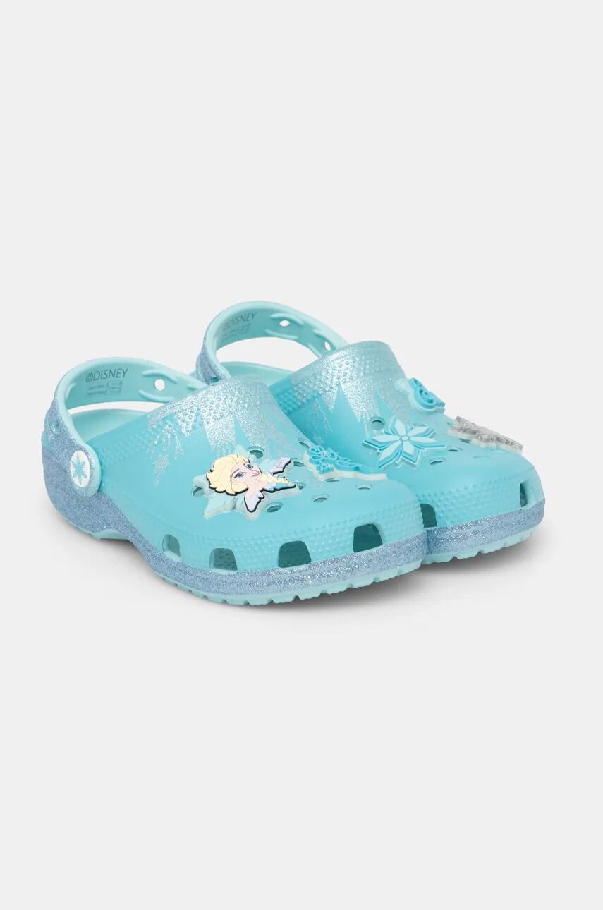 Детские тапочки Crocs CROCSCLASSIC FROZEN ELSA CLOG, бирюзовый — фото 2
