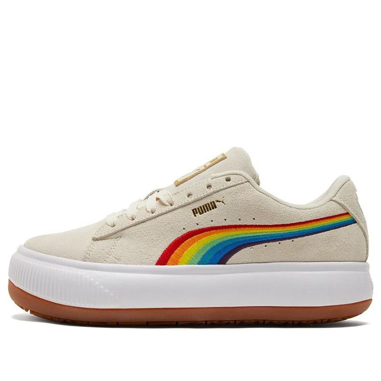 Кеды (WMNS) PUMA Suede Mayu 'Rainbow - Whisper White', кремовый