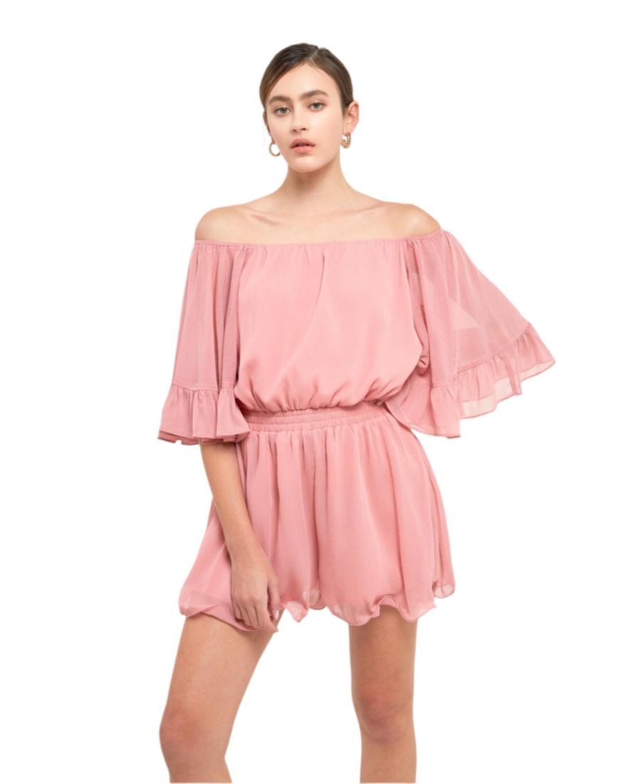 

Женский комбинезон с оборками на рукавах endless rose, Salmon