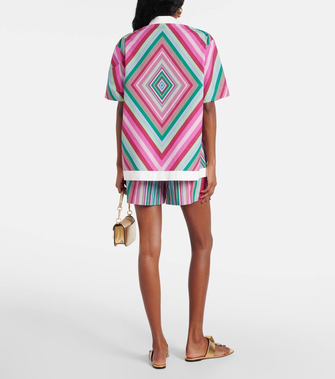 Рубашка из хлопкового поплина с принтом Valentino, цвет multicolour/avorio — фото 3