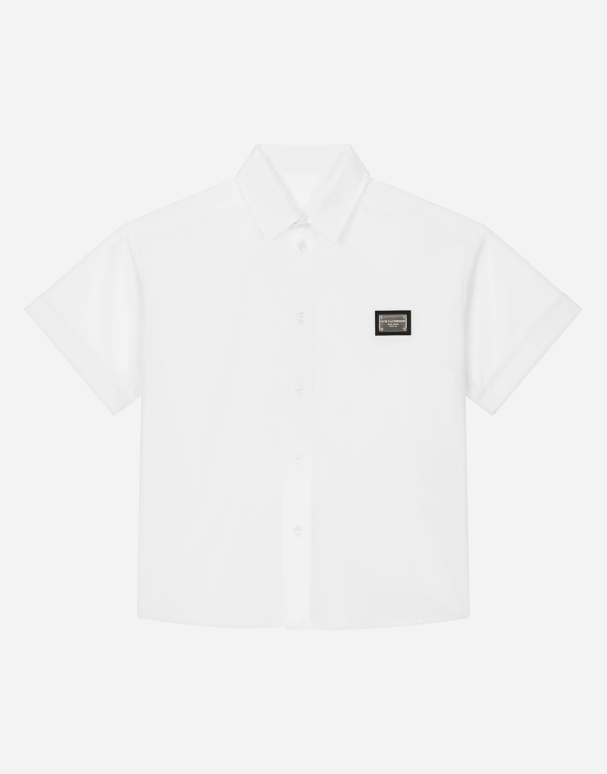 

Оверсайз рубашка из поплина с табличкой Dolce&Gabbana, белый