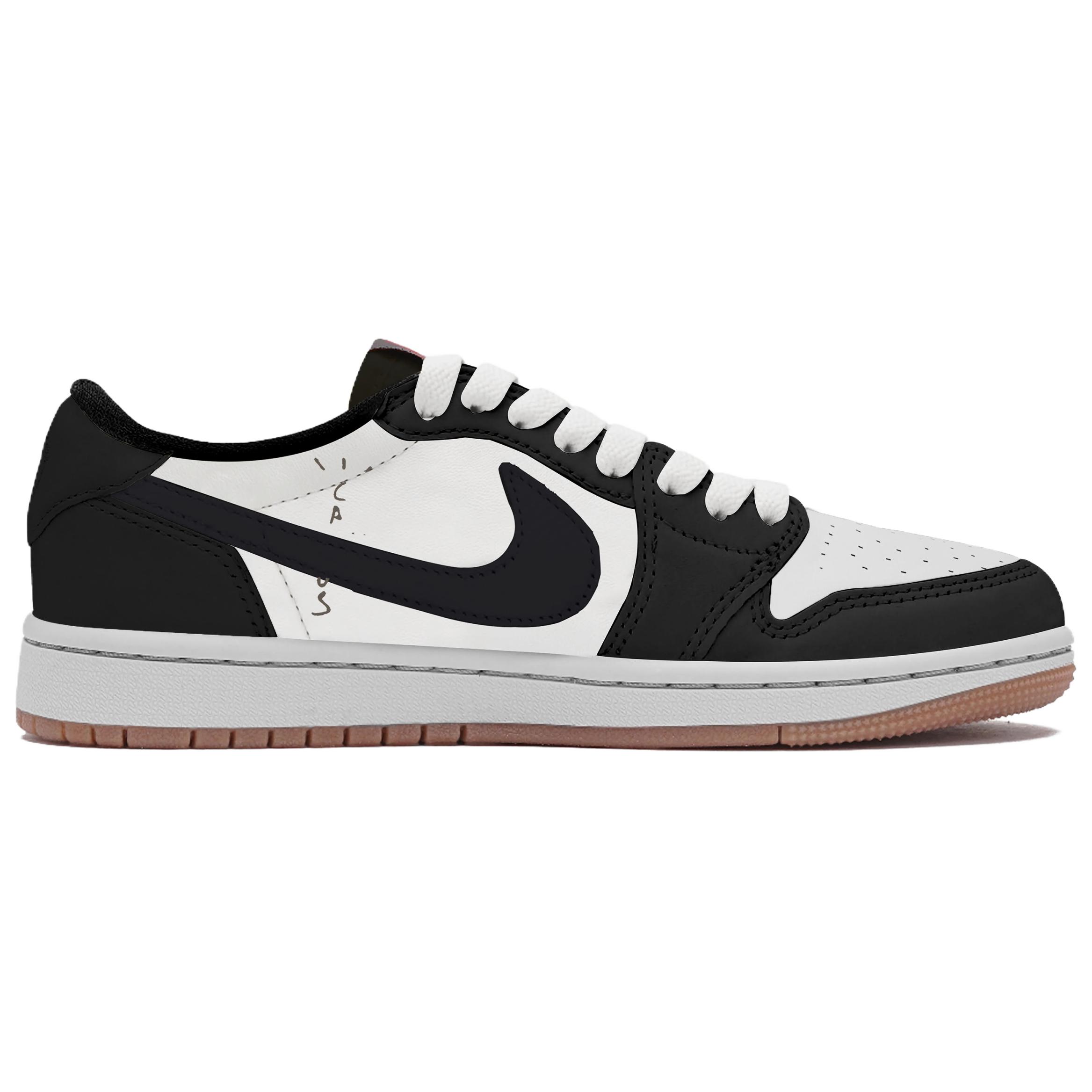 Travis Scott x Air 1 Travis Scott X AJ1 Low Collaboration, Box Low top Vintage Basketball Shoes Unisex Jordan, черный — фото 4