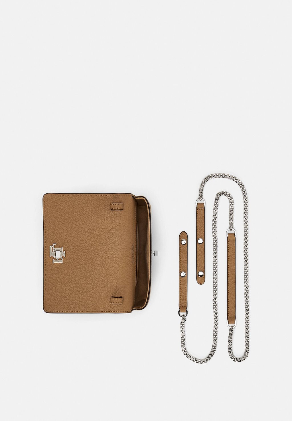 

Сумка через плечо PEBBLED CROSSBODY TURN-LOCK TECH CASE Ralph Lauren, коричневый