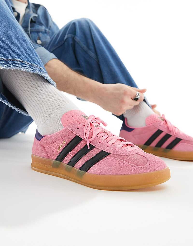 

adidas Originals – Gazelle Indoor – Спортивная обувь розового и черного цветов на резиновой подошве, Черный, adidas Originals – Gazelle Indoor – Спортивная обувь розового и черного цветов на резиновой подошве